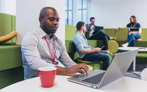 Man working on laptop